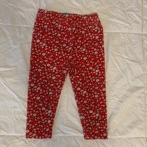 VTG Baby GAP Cotton Red Floral Stretch Girls' Corduroy Leggings 12-18 months